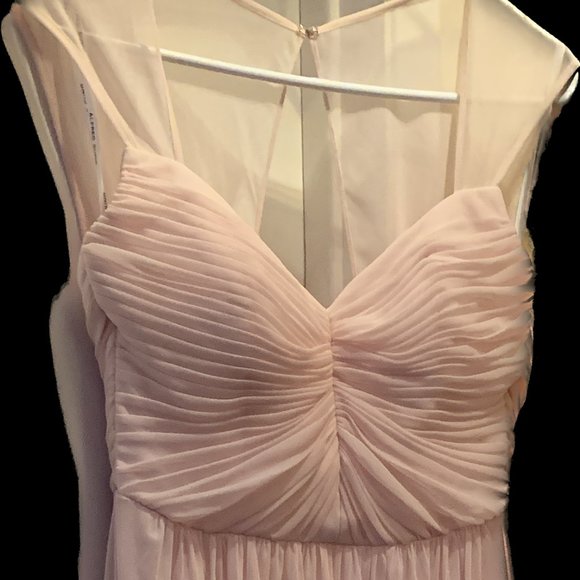 Alfred Sung D705 Chiffon Knit Bridesmaid Dress, Blush Pink, Size 4 - Picture 6 of 9
